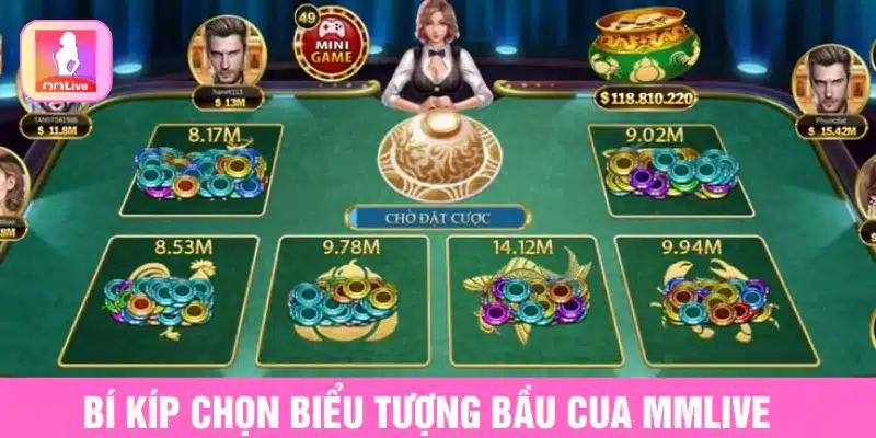 Cách Chơi Bầu Cua MMlive Từ Cao Thủ Không Thể Bỏ Qua Bíp kíp chọn biểu tượng bầu cua MMlive